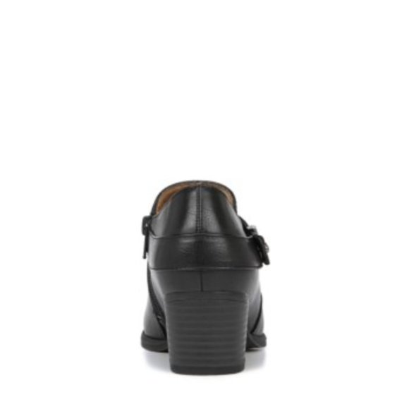 Black Modern Chic Kitten Block Heel Ankle Booties - Picture 10 of 10